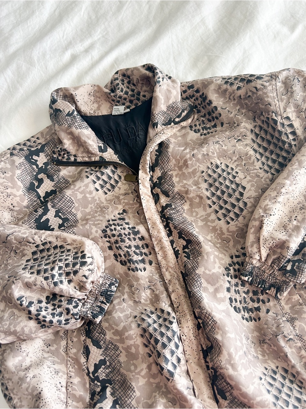Vintage Fuda International Animal Printed Oversized Zip Up Jacket